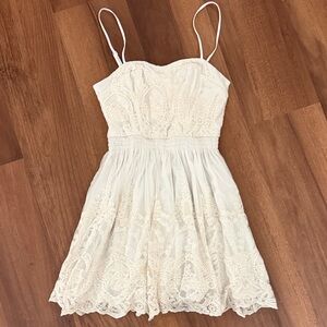 Urban Outfitters White Dress with Cream Lace